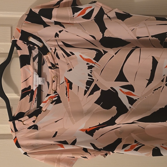 LIZ CLAIBORNE BRAND WOMEN'S SHORT SLEEVES PINK AND BLACK SUMMER TOP SIZE XL - Picture 3 of 16